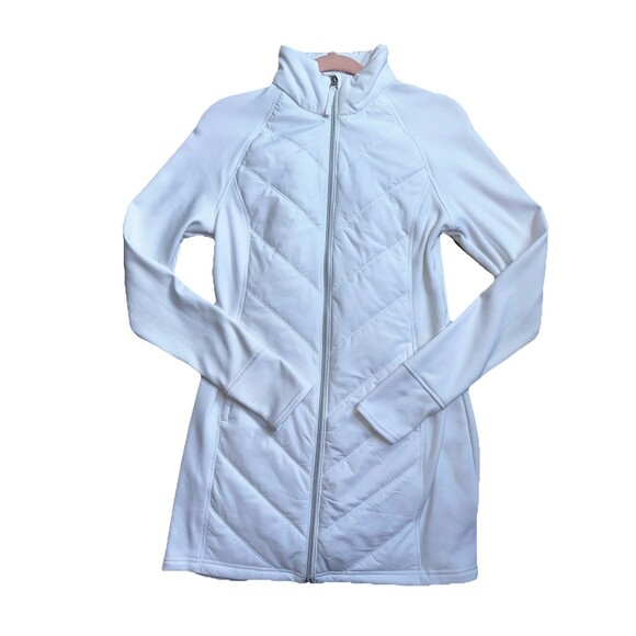 Fila White Zip-Up Jacket Sport with‎ Quilted Panels Sku9 - Picture 2 of 12
